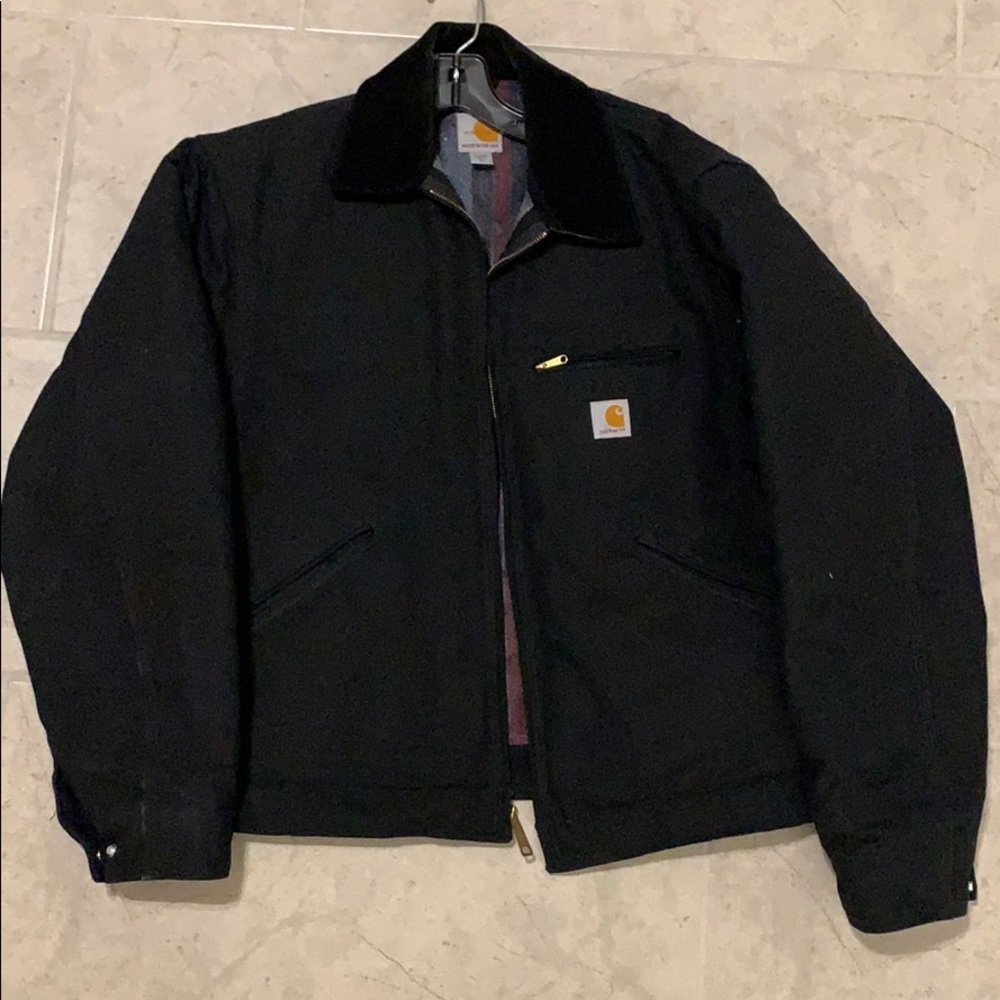 COPY - Carhartt black fleece lined Detroit jacket medium